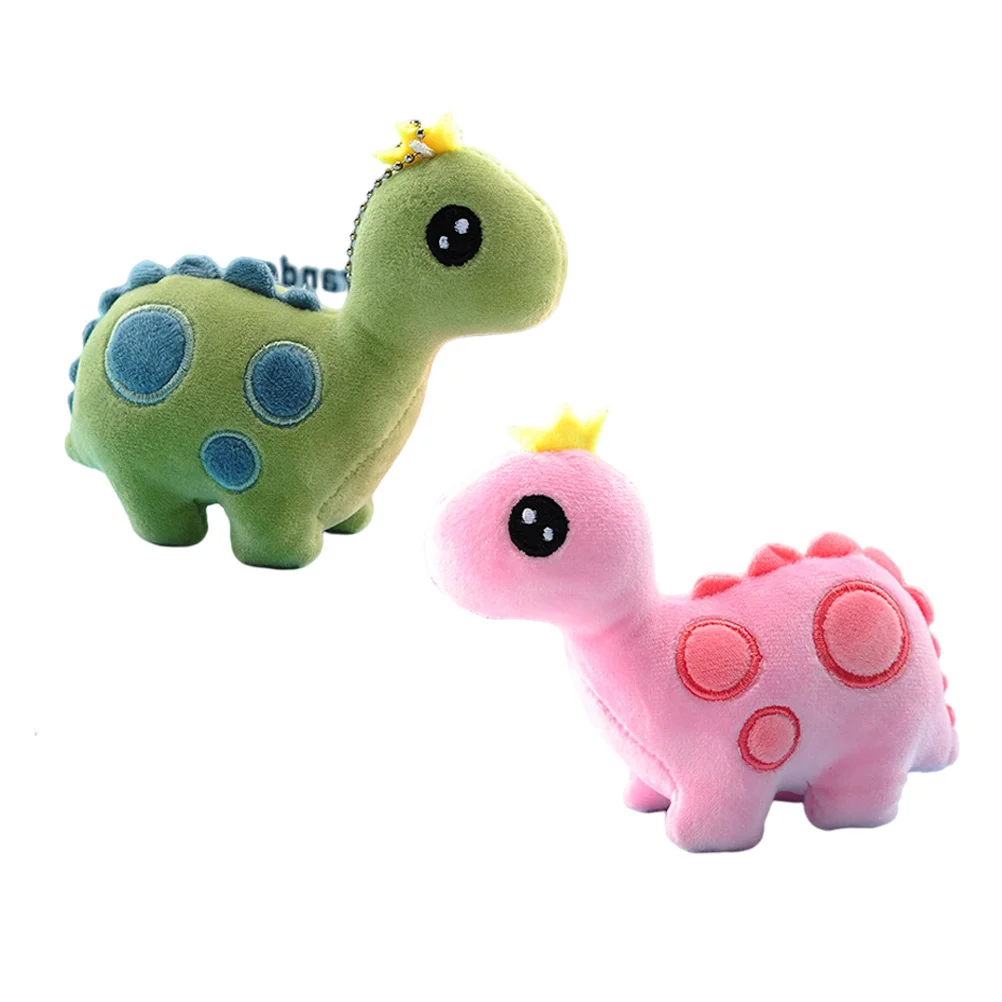 

2 Pcs Dinosaurs Shape Decor Stuffed Animals Bag Decoration Para Niños Plush Toy Cute Luggage Pendant