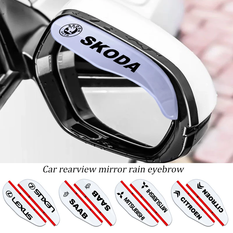 

2PCS Car Rearview Mirror Rain Eyebrow Rainproof Shield Snow Guard Sun Visor For Ford Honda Lexus Renault Bmw Volkswage Alfa Opel