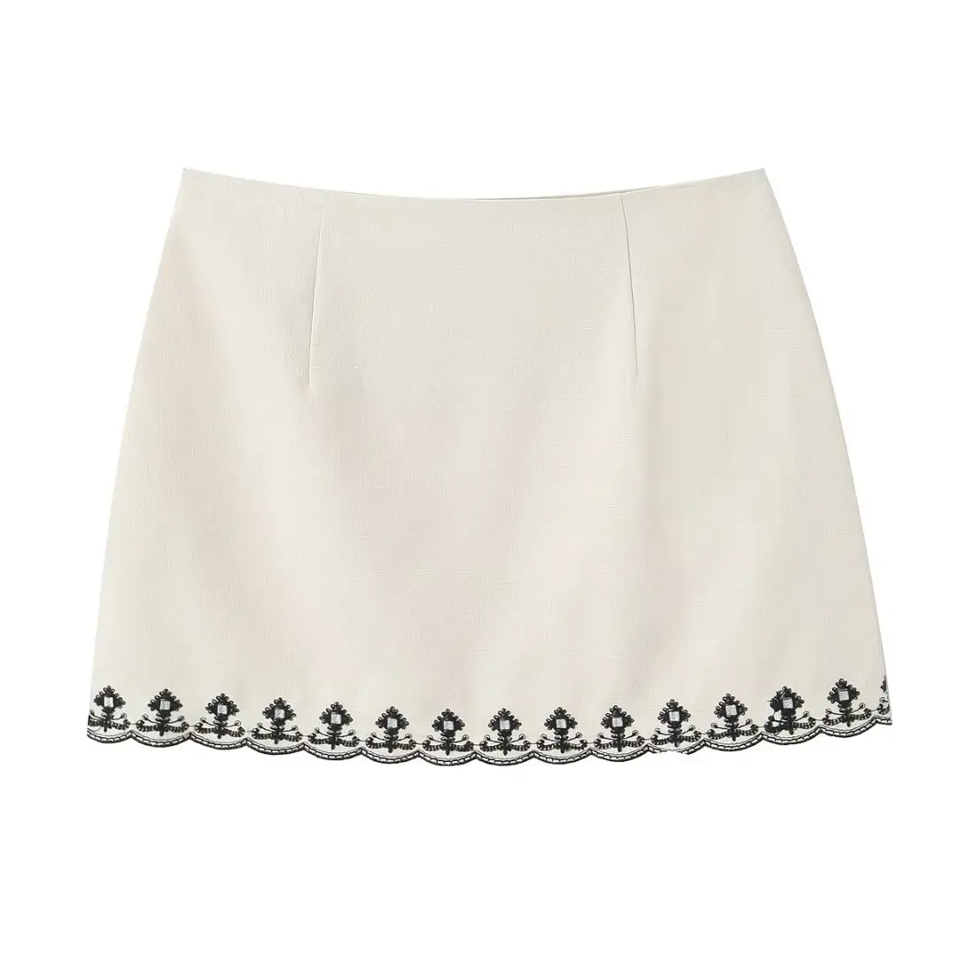 DUOPERI женский винтажный комплект платьев 2024 новый стиль с вышивкой брендовая