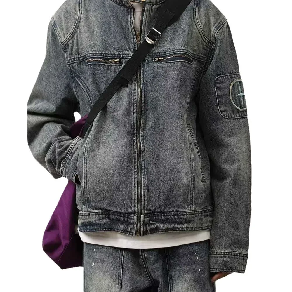 Новая Винтажная джинсовая куртка в американском стиле для мужчин и женщин