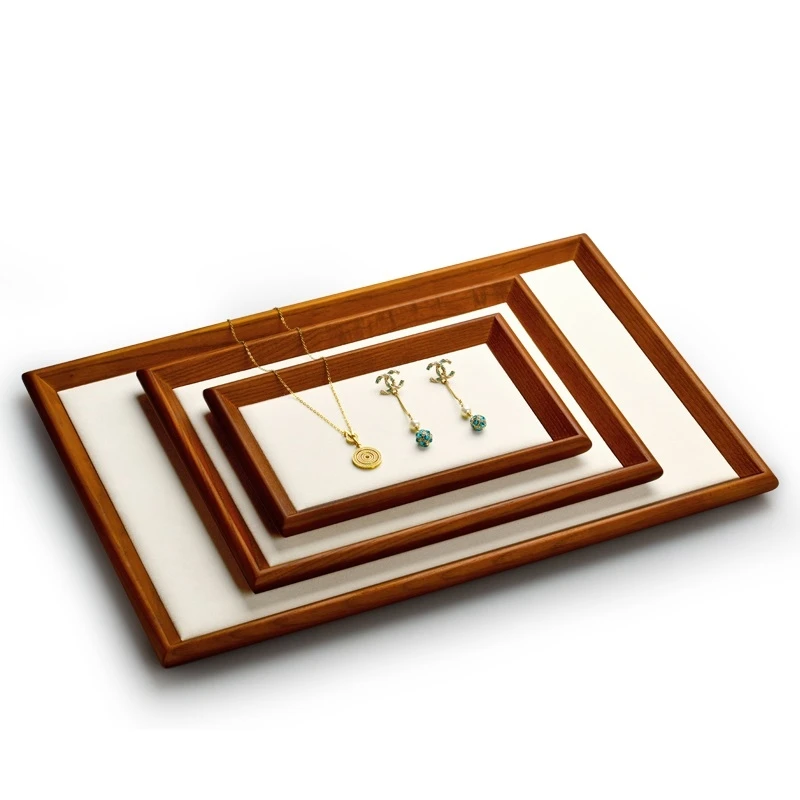 Oirlv Fashion Portable Leather Jewelry Ring Display Organizer Box Tray Holder Earring For Storage Case Showcase