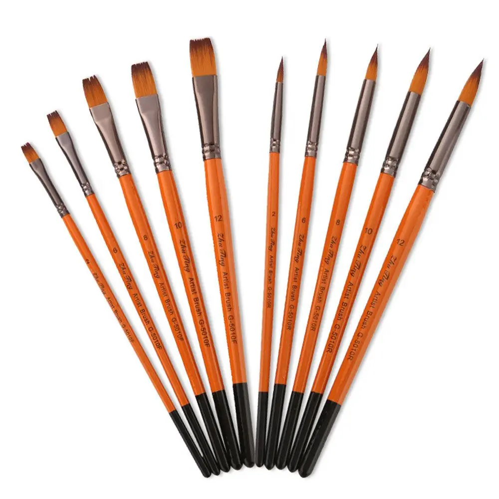 

New Acrylic Beginners DIY Paint Brush Artist Nylon Hair Watercolor