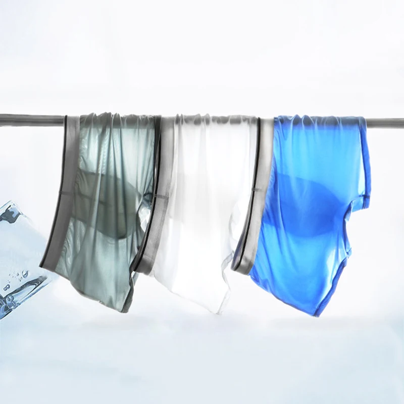 Men's Plus Size Underwear Men Boxer Briefs Ice Silk Ultra-Thin Breathable Plus Size Boxers 5XL 6XL 7XL 8XL 9XL 10XL 11XL 12XL