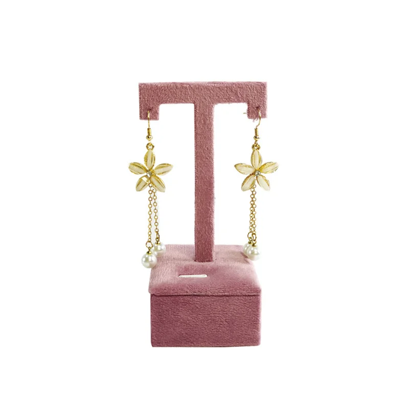 Розовый Бархатный Т-органайзер Для Сережек И Ювелирных Изделий С Утолщенной