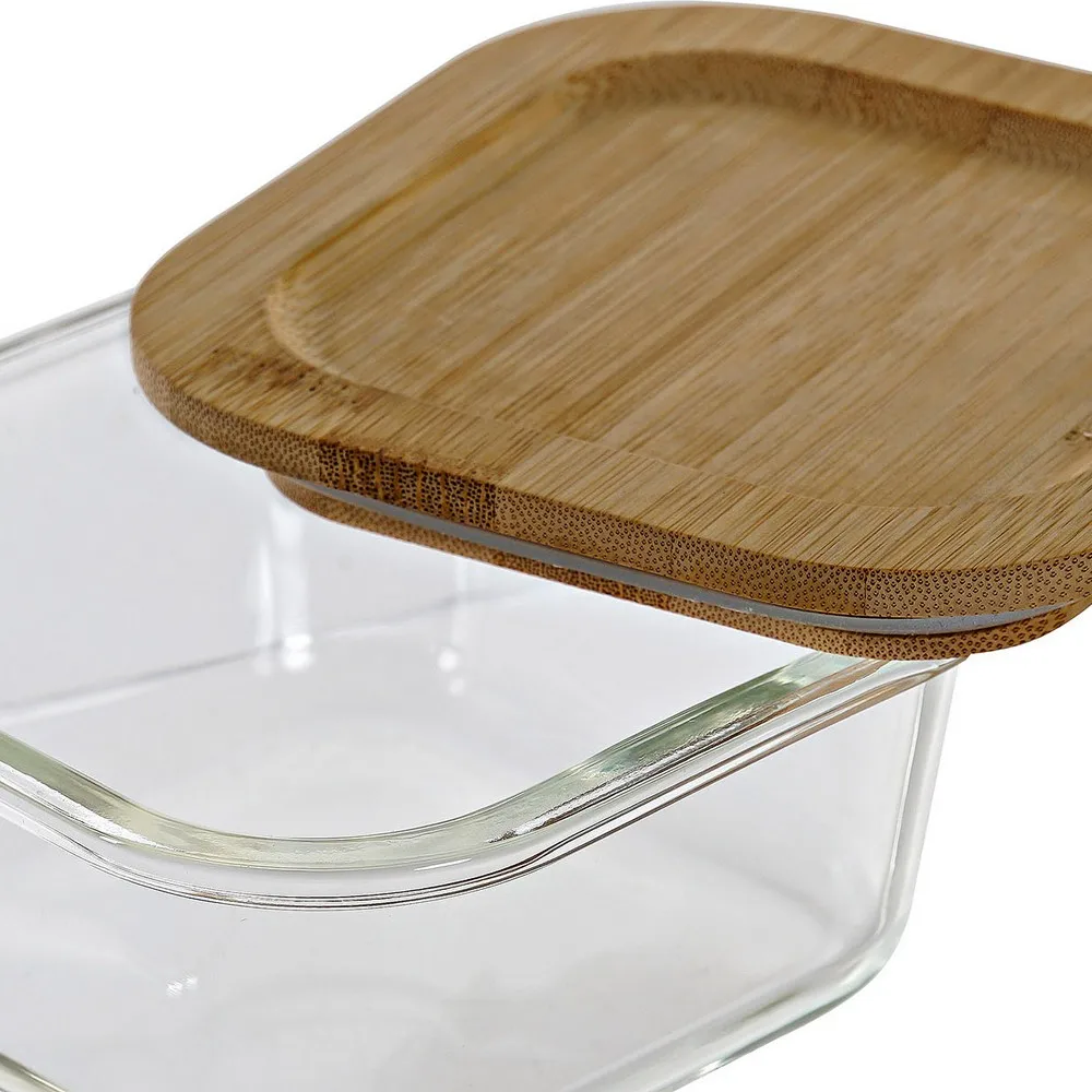 Контейнер для завтрака DKD Декор дома бамбуковый кристалл (13 5x13 5x6 см) | Дом и сад