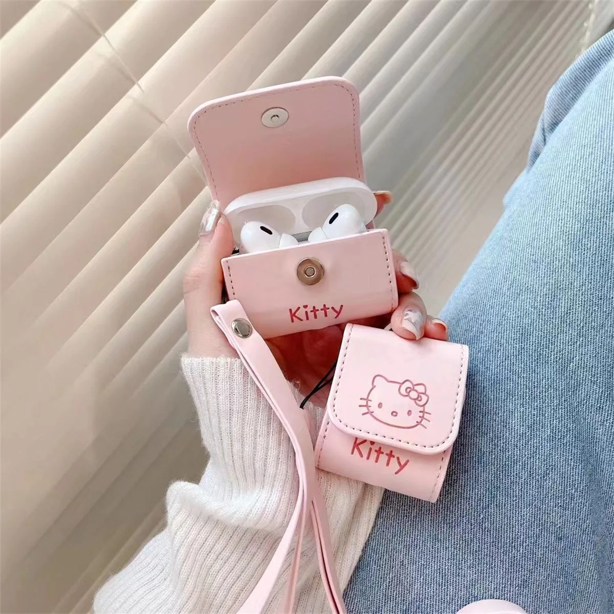 

Sanrio Hello Kitty Leather For AirPods3 Case Apple AirPods 1 2 Case AirPods Pro 2 Case IPhone Earphone Accessories Air Pod Cover