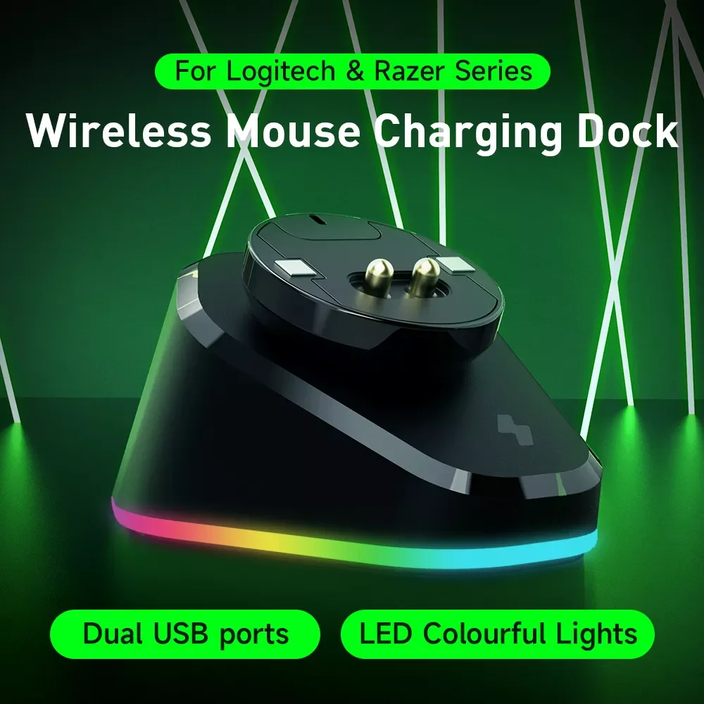 

Charger Station For Razer DeathAdder V2 Naga Pro Basilisk Viper Ultimate USB3.0 Gaming Mouse QI Replace Wireless Dock