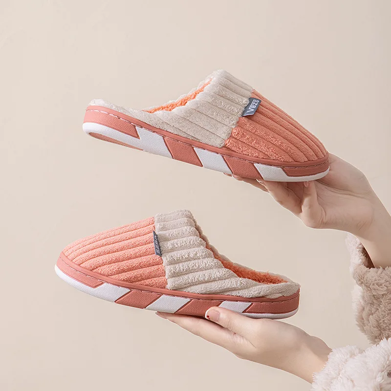 Wholesale House Slippers Soft Cloud Fluffy Slippers Winter Warm Home Slippers Corduroy Multicolor Non-Slip Indoor Sides Slippers
