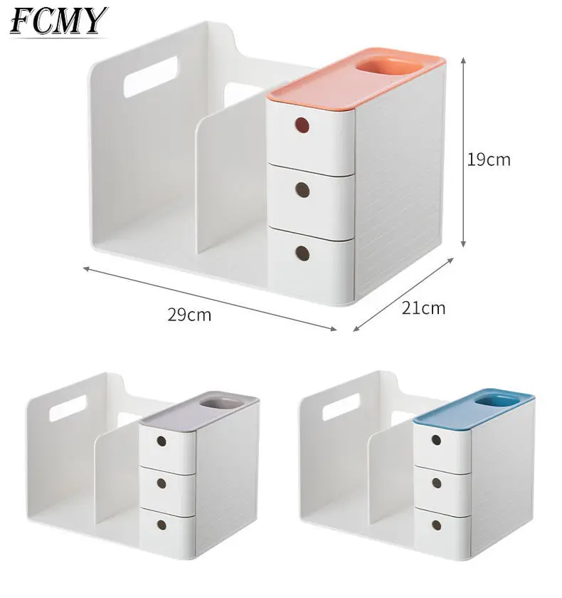 

Desktop File Tray& Storage Box Simple MultiFunction Pencil Box Efficient Office File Desktop Storage Box