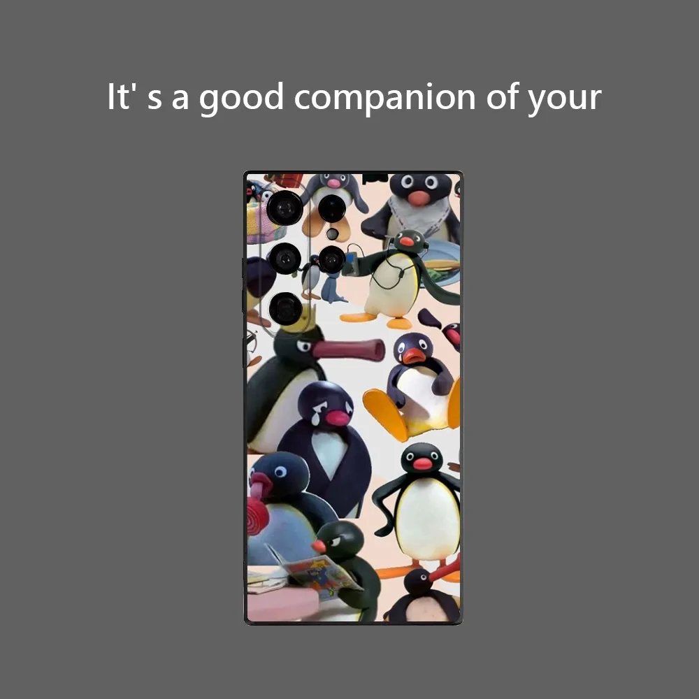 Noot P-Pingu Kawaii Anime Phone Case for Samsung Galaxy S25 Ultra S22 S23 S24 S21 S20 5G Protective Soft Silicone TPU