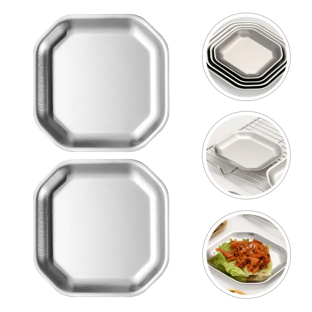 

Dish Plates Stainless Plate Bowls Appetizer Dishes Steel Dipping Sauce Mini Metal Snack Bowl Serving Pickle Condiment Ketchup