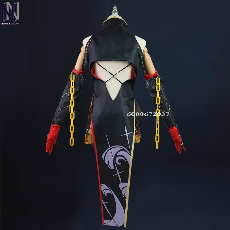 Игра Wuthering Waves Иньлин Косплей Костюм Парик Платье Униформа Серьги Головные Уборы