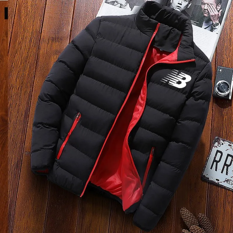 

2023 New Winter Jacket Long Sleeve Cotton-padded Jacket Zipper Jacket Men's Stand-up Collar Jacket Plus Size Cotton Jacket