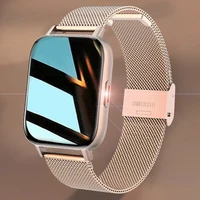 2021 new women smart watch men 1 69 color screen full touch metal watch case fitness tracker call smart clock ladies smart
