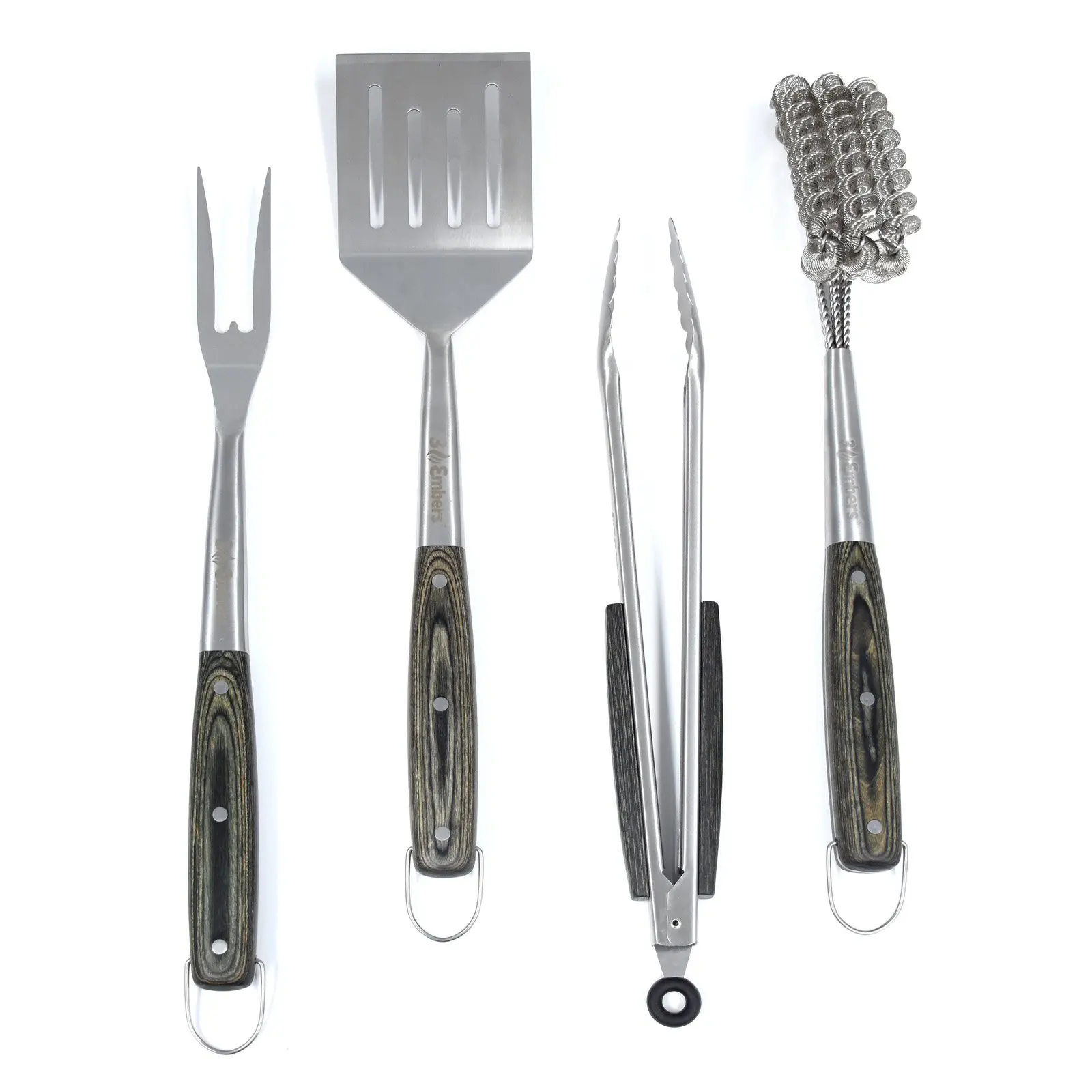

Stainless Steel 4 Piece Grilling Tool Set