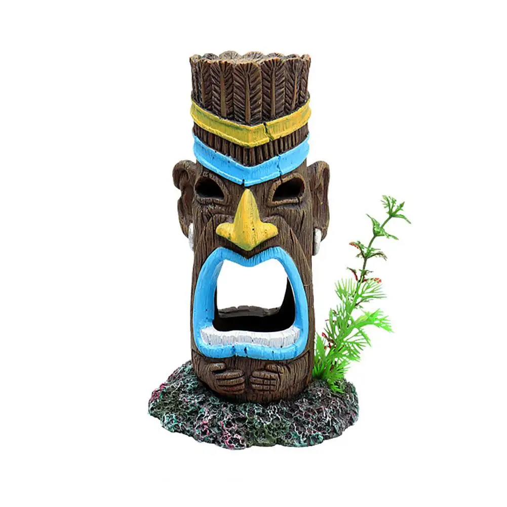 

Resin Ornament Simulation Aboriginal Head Terrarium Aquarium Accessories For Fish Tank Aquarium Decoration