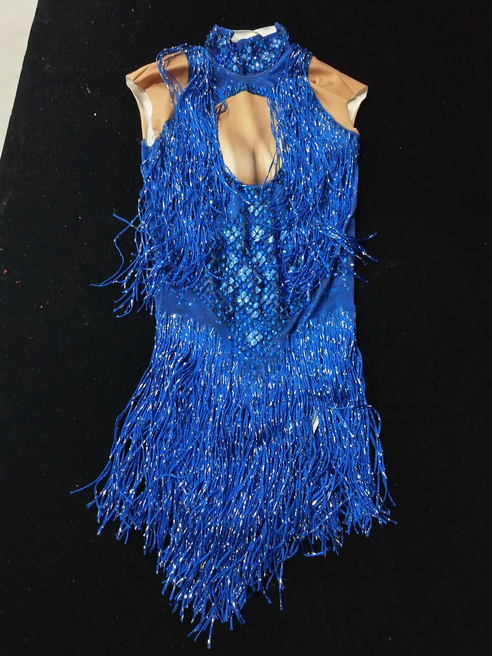 Блестящее боди с бахромой женский ночной клуб одежда для сцены блестящий