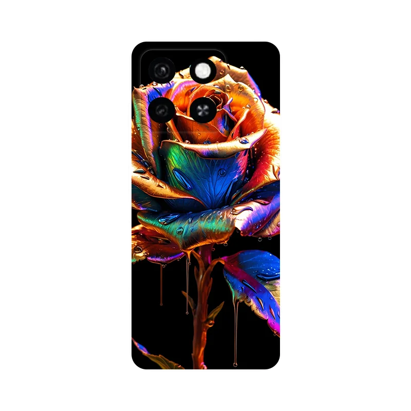 Чехол для ZTE Blade A55 2024 Мода Девушка Цветок Мягкий силиконовый бампер Задняя крышка