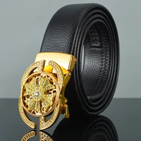 fashion simple mens belt 2022 new trend leisure youth business luxury italian diamond automatic buckle daily soft leather belt
