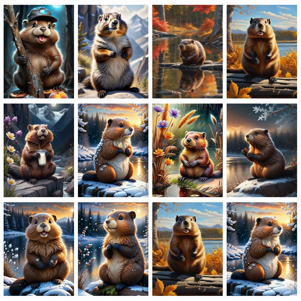 Набор алмазной живописи в американском стиле 5D ручной работы пейзаж животное