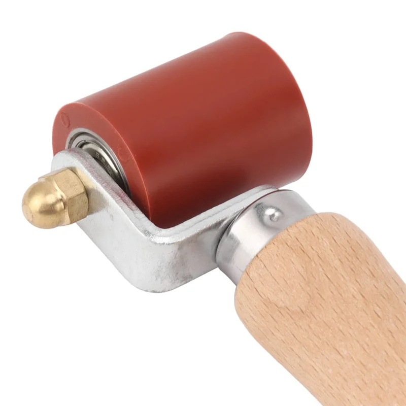 Ролик для обоев 40 мм стальной ролик швов деревянная ручка силиконовый двойного