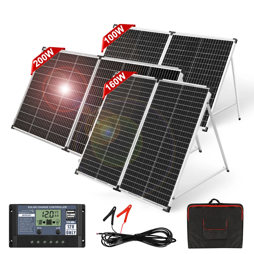 

100W 160W 200W Foldable Solar Panel China 10A/20A 12V Controller Folding Photovoltaic Cell/System Charger Solar Board
