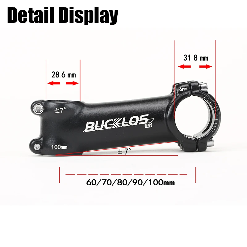 Стержень велосипеда BUCKLOS 7/17/22 градусов ультралегкий стержень руля для горного