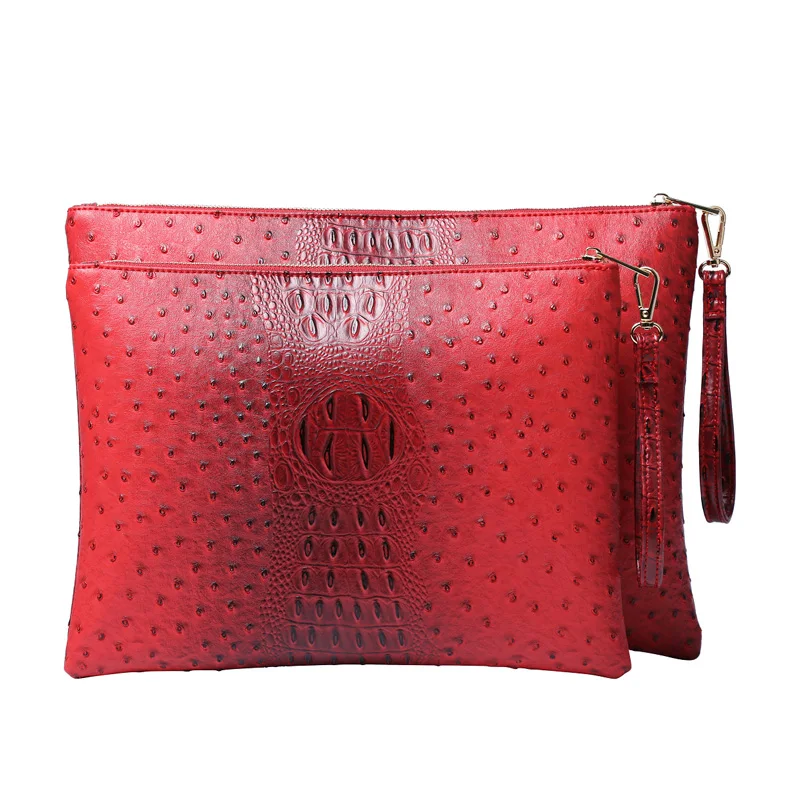 

Новинка лета 2022, модная новая кожаная сумка-клатч, Дамская наручная сумка Ostrich, женская сумка для ноутбука