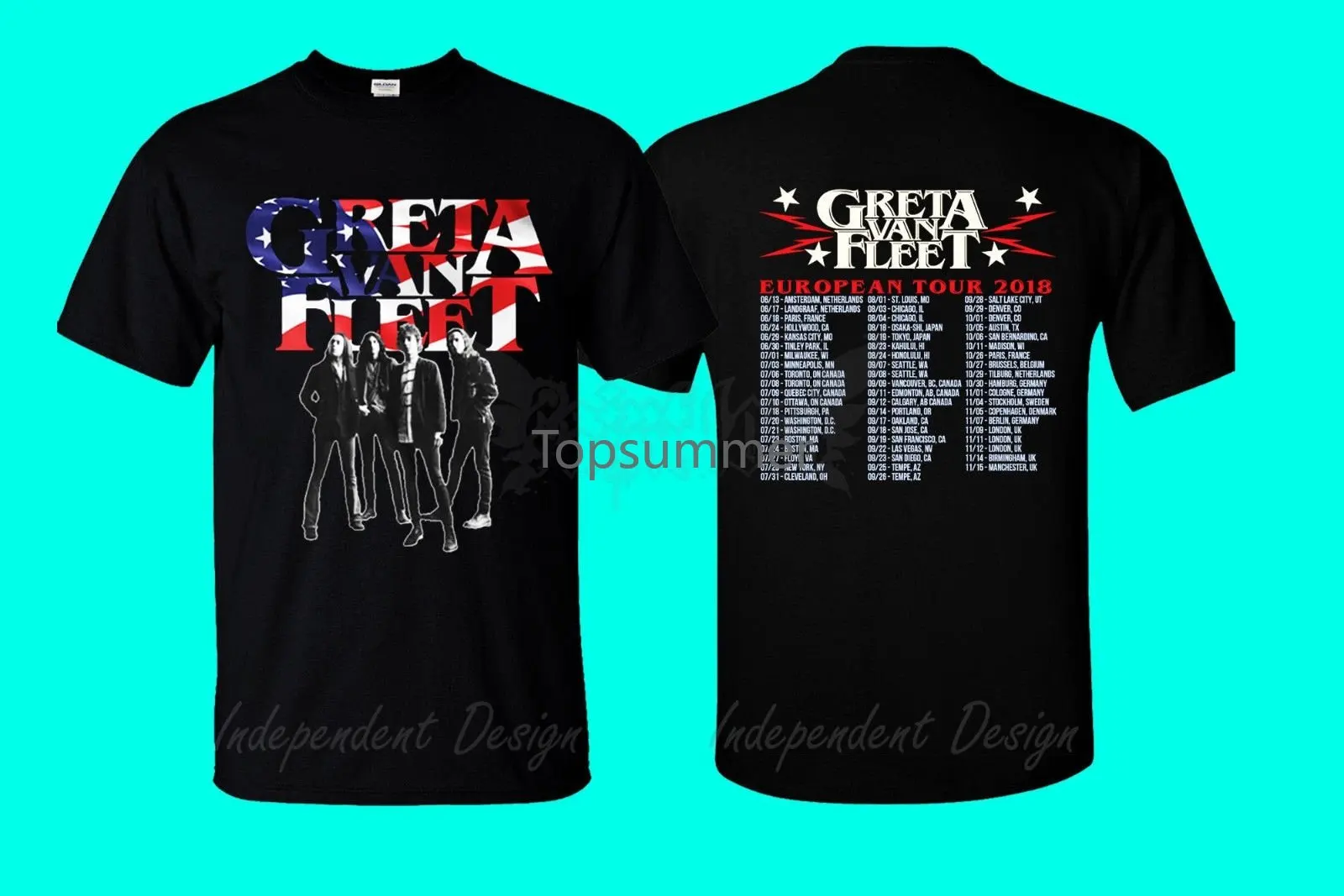 

New Greta Van Fleet Tour 2018 Mens Clothing T-Shirt Usa Size S 3Xl