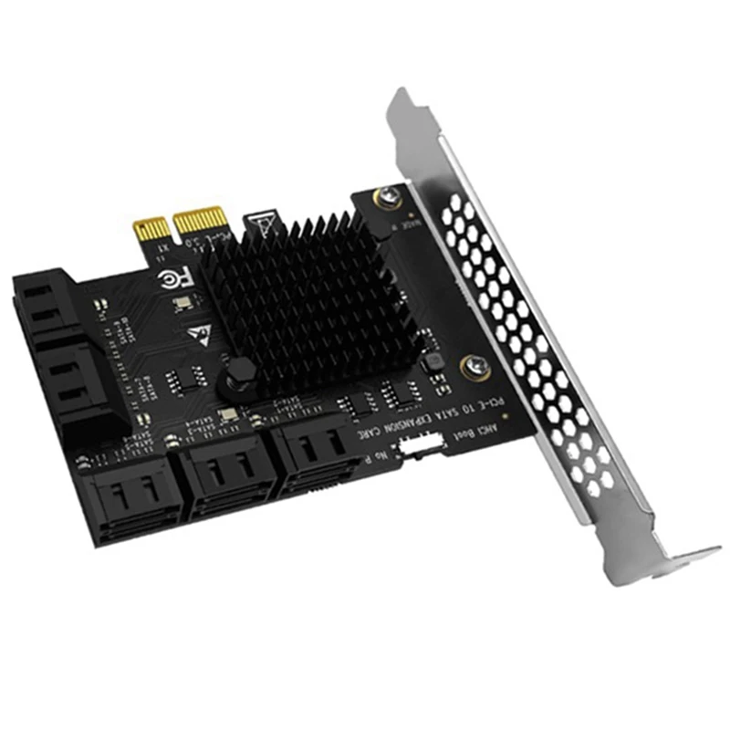 Плата расширения с 10 портами SATA 3 0 на PCIe X1 PCI Express адаптер SATA3 6G конвертер кабелем