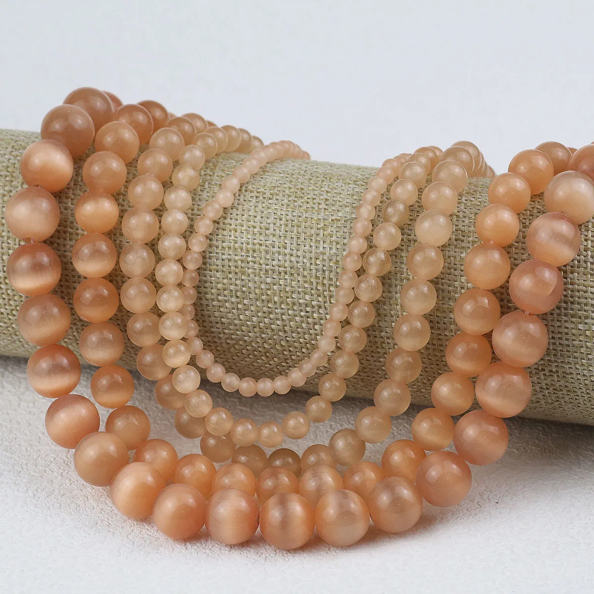 4/6/8/10/12 мм шампань цвет кошачий глаз бусины натуральный камень свободный круглый