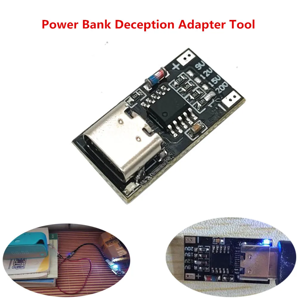 

PD/QC Quick Charging Protocol Type-C 9/12/15/20V Output Power Board Power Bank Deception Adapter Tool For Power Failure Occasion