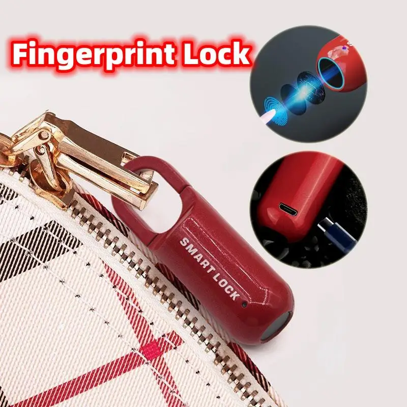 Smart USB Rechargeable Fingerprint Code Lock Easy To Carry Backpack Fingerprint Lock For Gym School Locker House Door Travel Lug