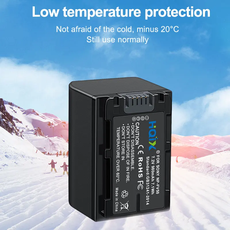 HQIX для Sony HDR-PJ220E PJ230E PJ260E PJ340E PJ350E PJ380E PJ430E PJI0E PJ200E PJ30E PJ50E Камера NP-FV50 двойной заряд