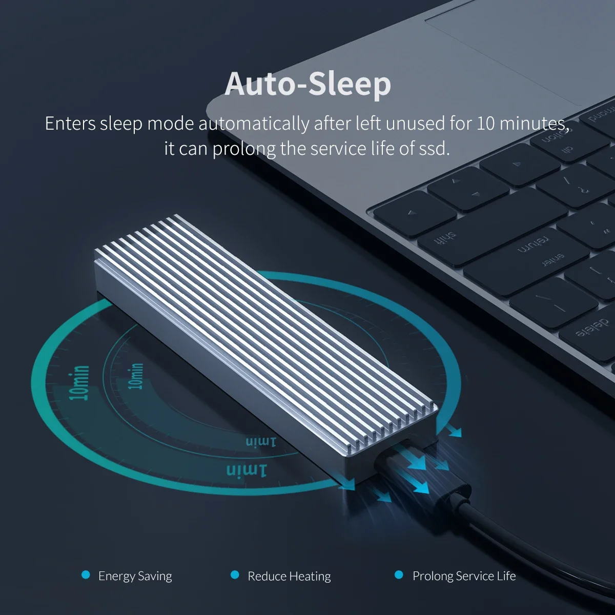Корпус ORICO M.2 NVMe SSD 10 Гбит/с к USB-адаптеру USB 3.1 Type C Gen 2 для NVME PCIE Дисковая коробка