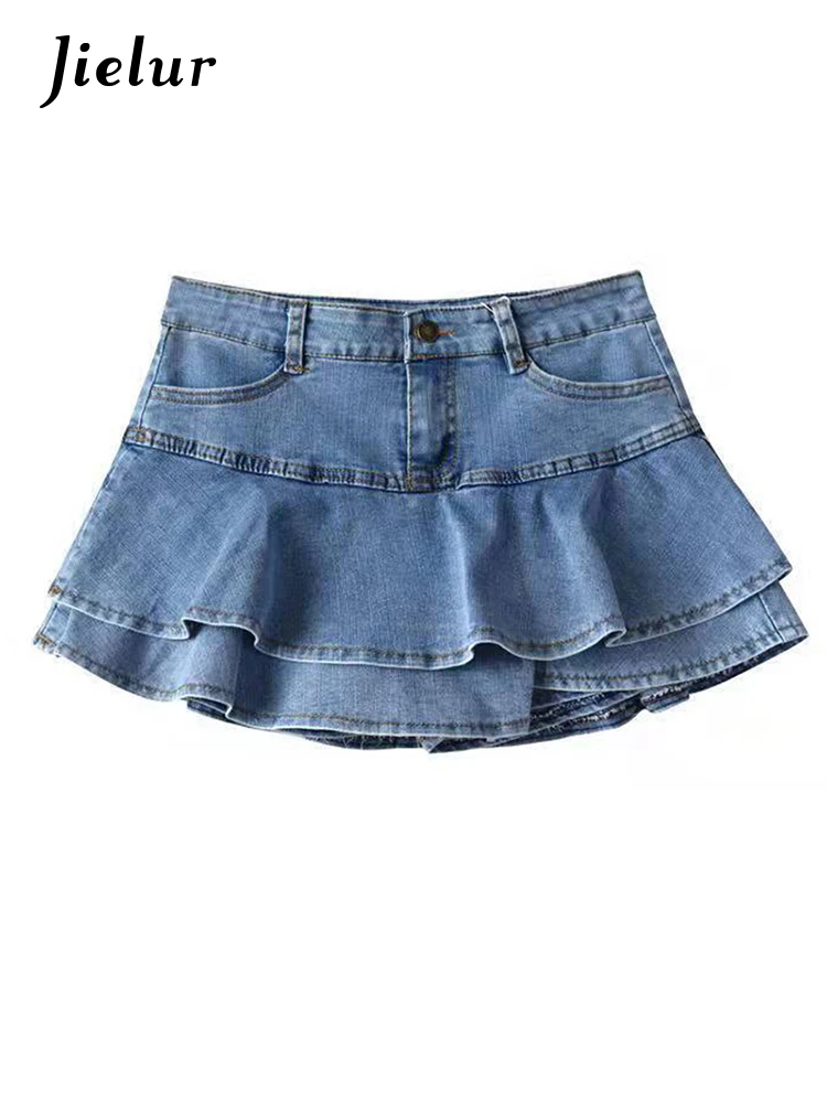 Юбка-шорты Jielur женская джинсовая в стиле ретро повседневная универсальная