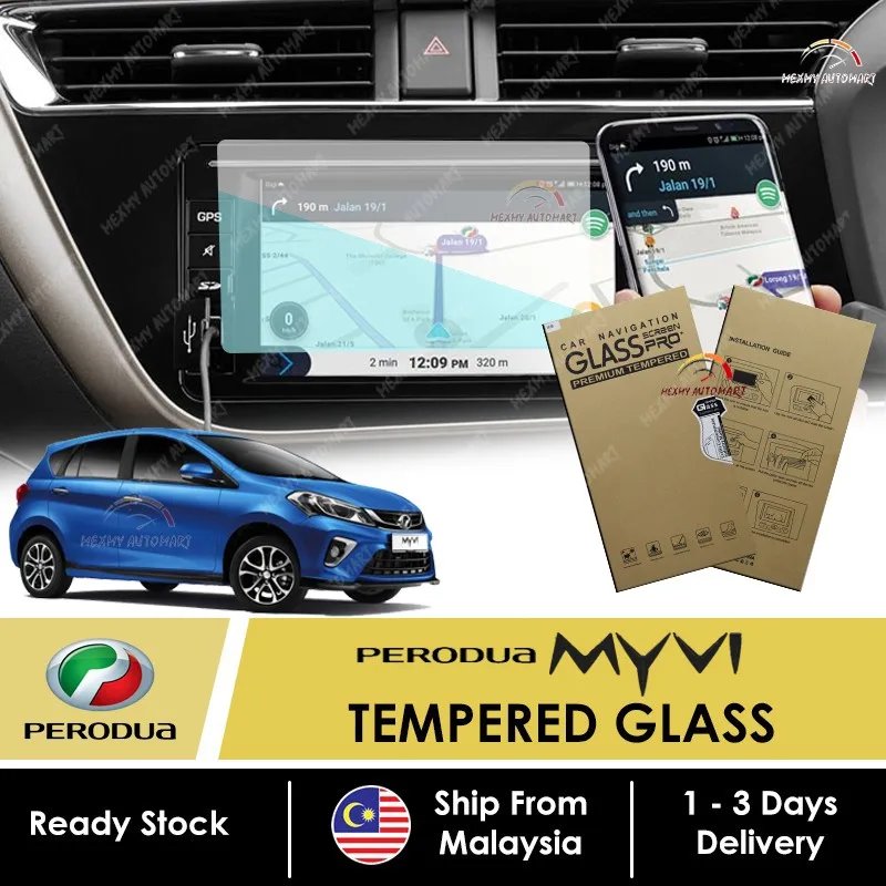 

[NEW] Perodua MYVI GEN3 Head Unit Screen Infotainment Tempered Glass Protector Car Accessories 2020 2021 2018 Advance G3