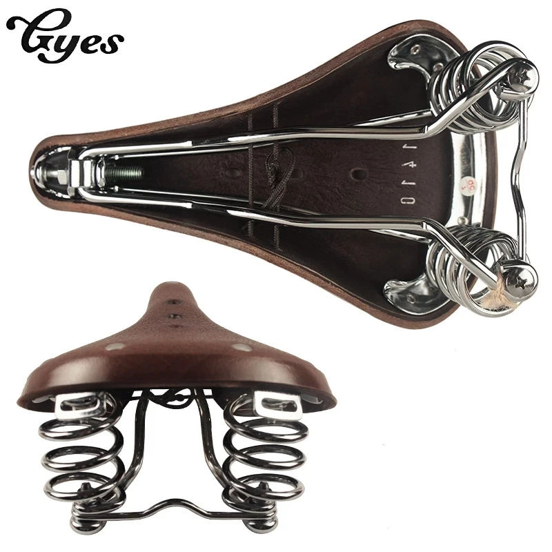 

Седло Gyes GS16 из натуральной коровьей кожи, кожаное седло для велосипеда, классическое городское седло в стиле ретро