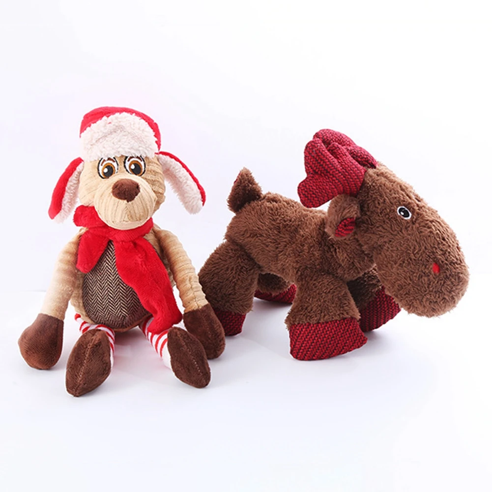 

Рождественские игрушки собаки маленький игрушка со звуком, собака BB, плюшевые игрушки для питомцев, щенков, лосей, жевательные игрушки для к...