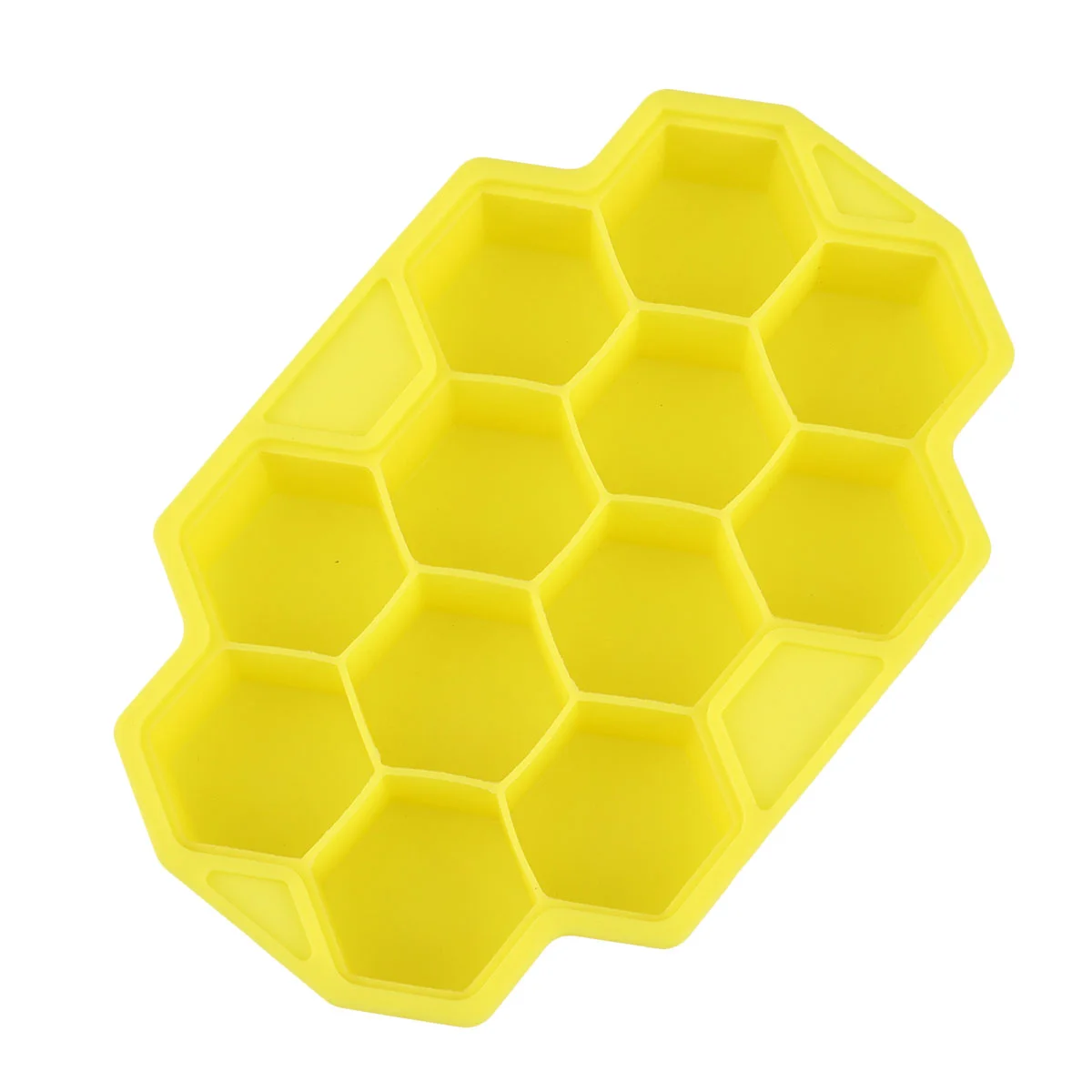 

2 Pcs Ice Cubes Whiskey Grids Mold Maker 13X9 CM Making Mould Honeycomb Shape Yellow Refrigerator