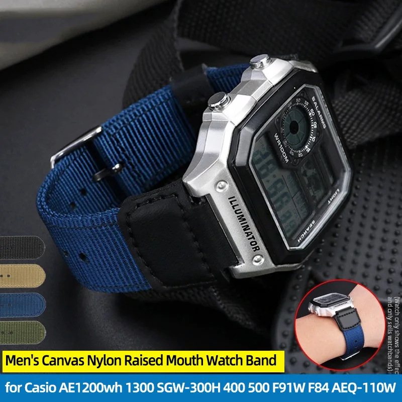 

Ремешок нейлоновый для Casio AE1200wh 1300 SGW-300H 400 500 F91W F84