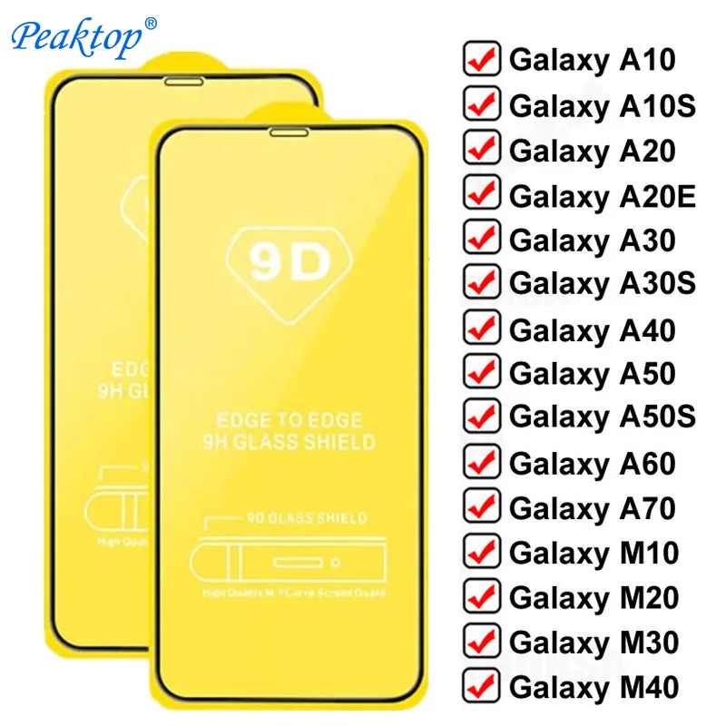 

Защитное стекло 9D для Samsung Galaxy A10 A20 A20E A30 A40 A50 A60 A70, пленка из закаленного стекла для экрана M10, M20, M30, 1-5 шт.