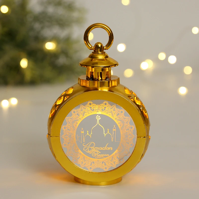

2023 EID Mubarak LED Portable Oil Lamp Muslim Gurbang Kareem Ramadan Decoration for Home Wind Lantern Eid Al Adha Ornaments
