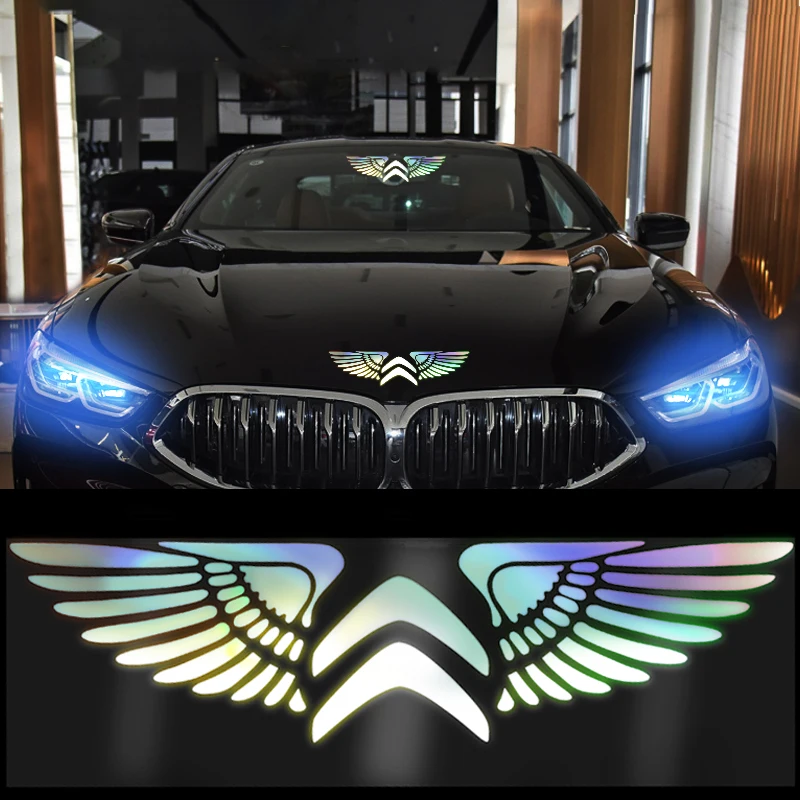 

Angel Wing Reflective Car Body Logo Sticker Car Decoration Decals For Citroen C2 C3 C4 C5 X7 Berlingo Xsara C8 C4L DS3 DS4 DS5LS