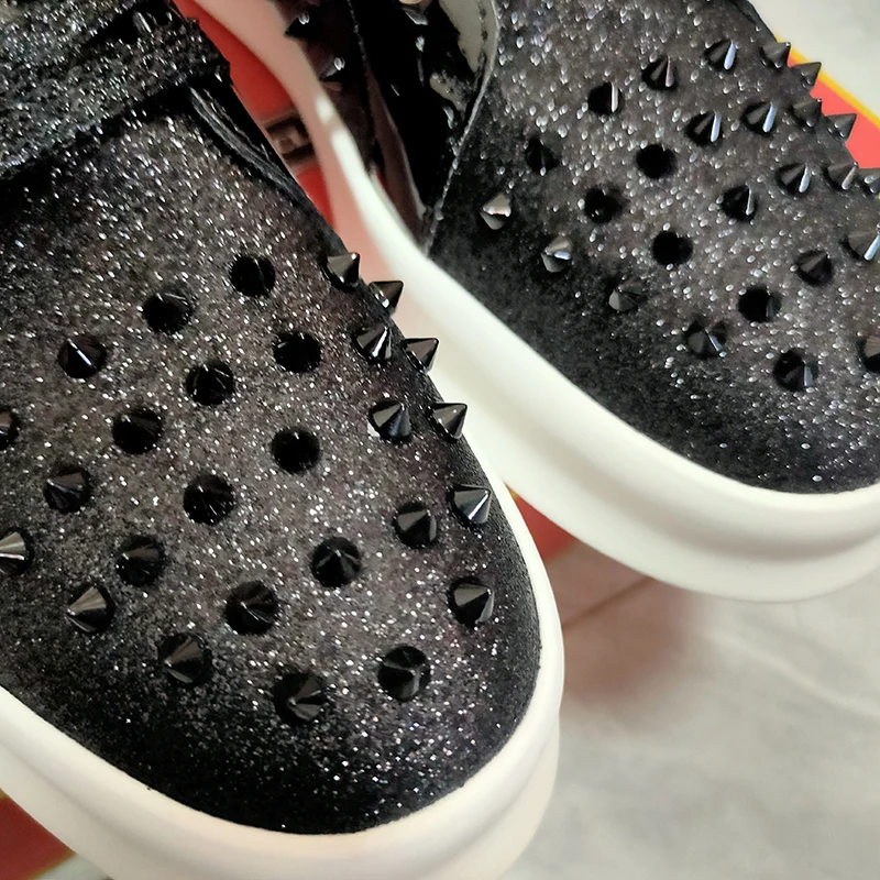 Мужские повседневные ботинки на плоской подошве с блестками