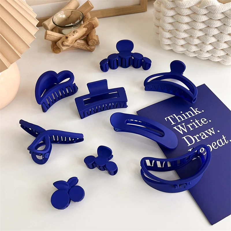 

Klein Blue Scrub Большой зажим для волос с когтями Акриловая шпилька Заколка Краб Заколки для волос Головные уборы для женщин Девушки Модные аксес...