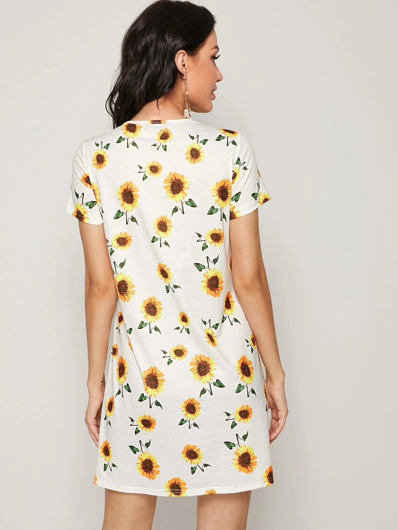 

Sunflower Print Tee Dress
