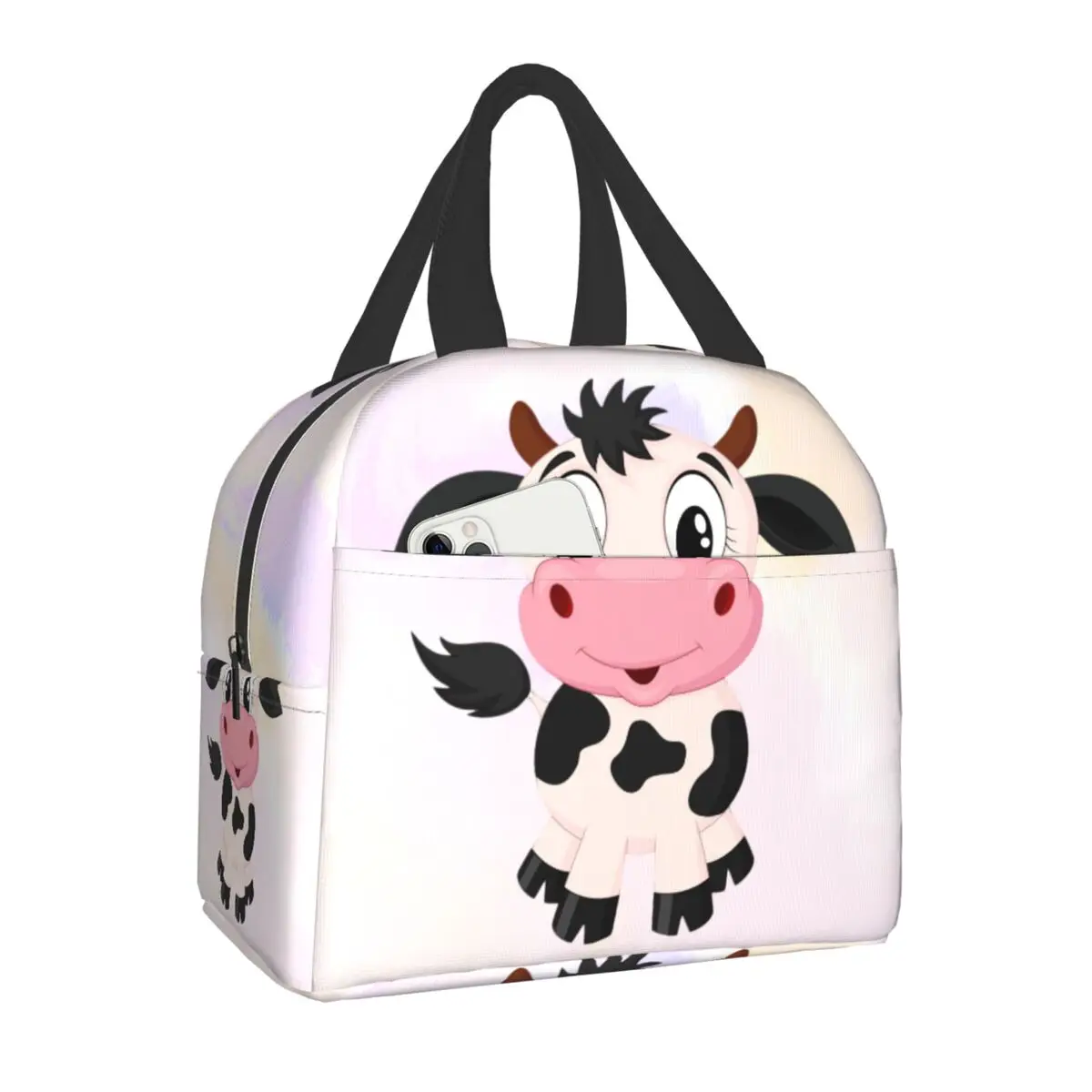 

Симпатичный мультяшный Ланч-бокс с молочной коровой для женщин и детей, портативный теплый охладитель, Термоизолированный Ланч-бокс для офиса, работы, пикника