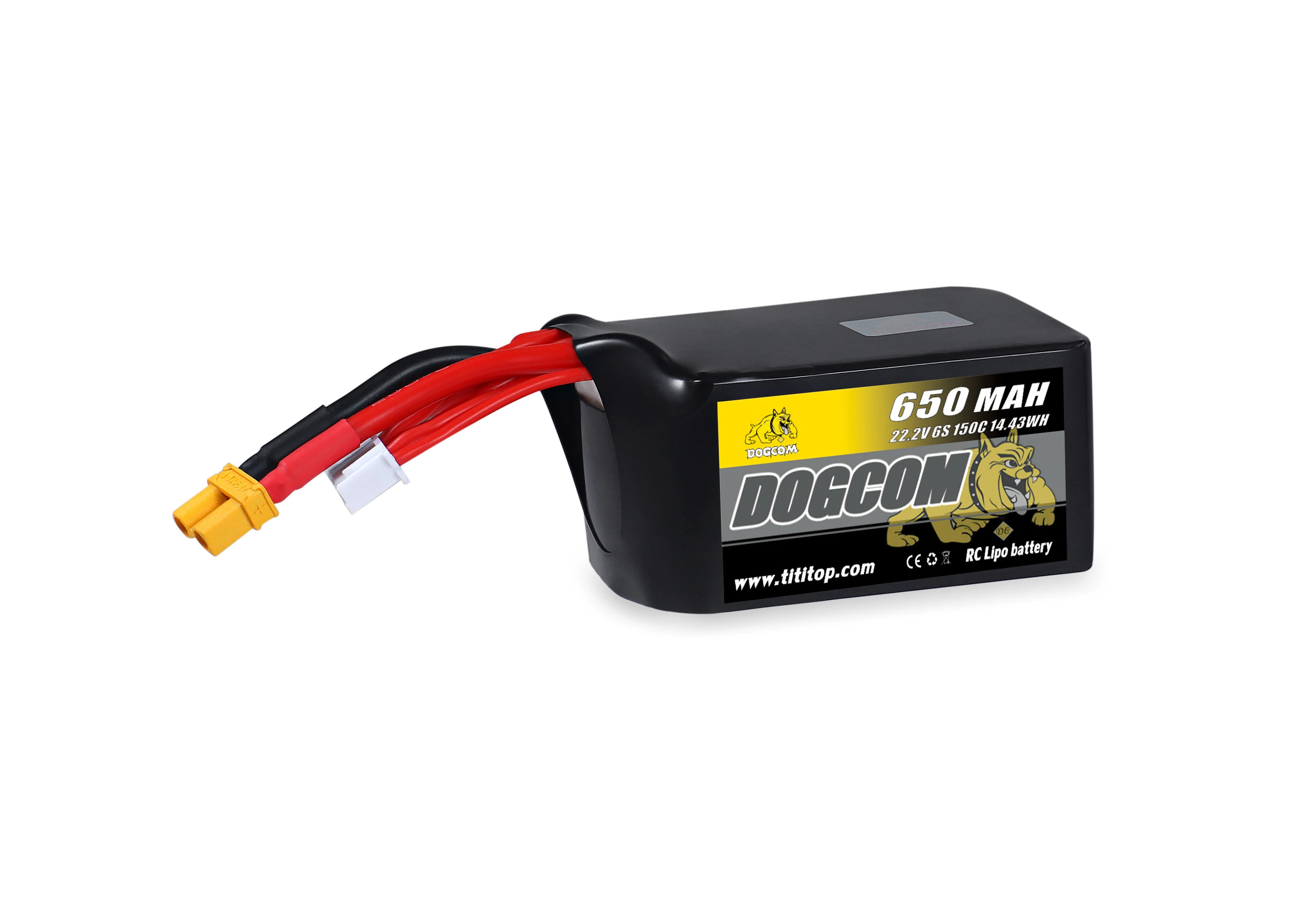 DOGCOM 6S 22.2V 650mAh 150C LiPo XT60