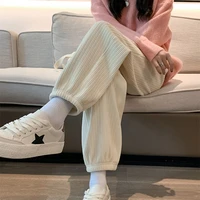 2022 new womens sweatpants trousers female korean fashion trend spring and autumn winter loose chenille casual corduroy pants